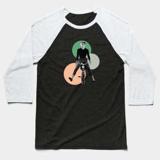 Audrey Hepburn on a bicycle Baseball T-Shirt